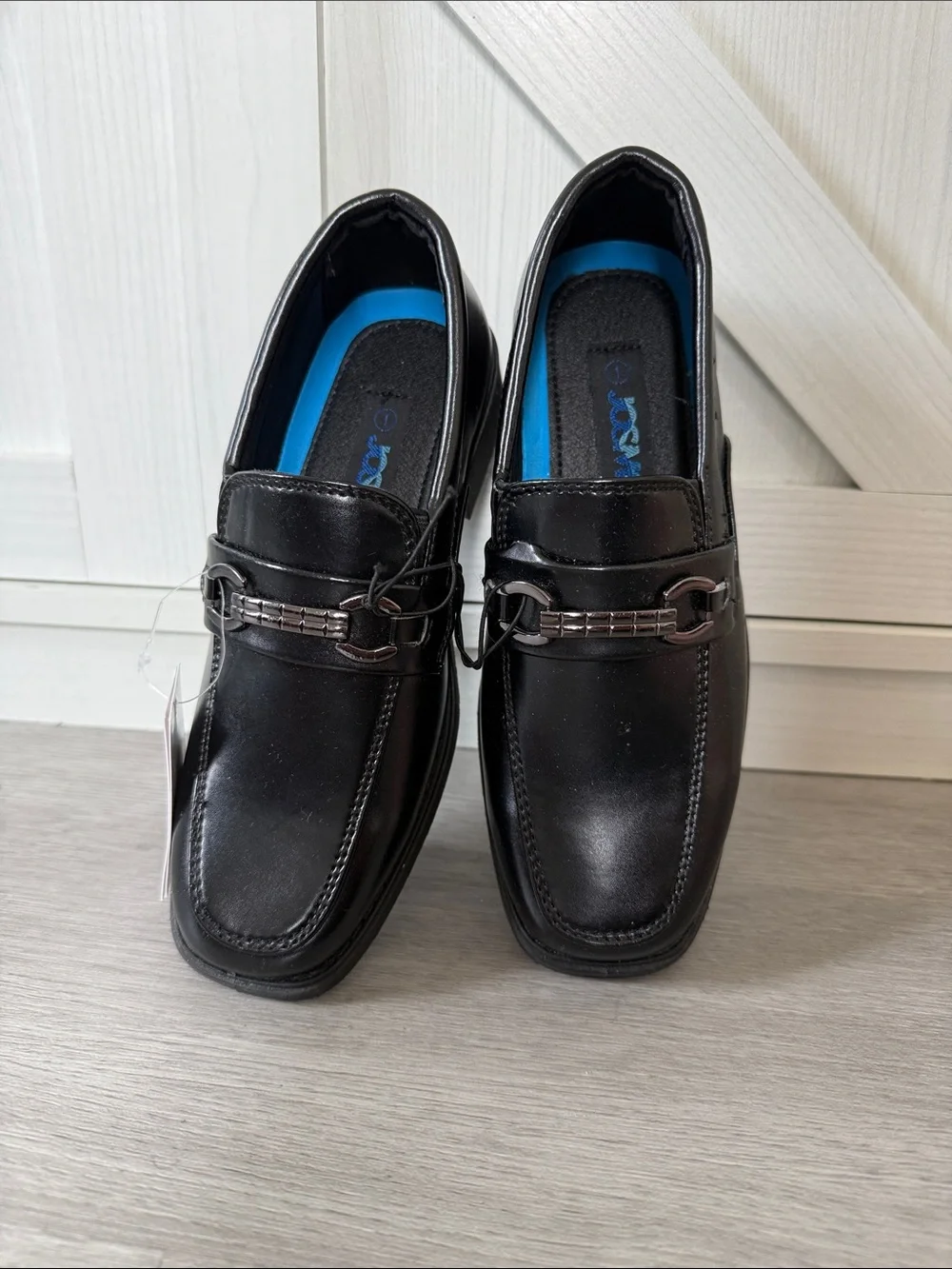 Josmo Black Boys Dress Loafers with Silver Bit